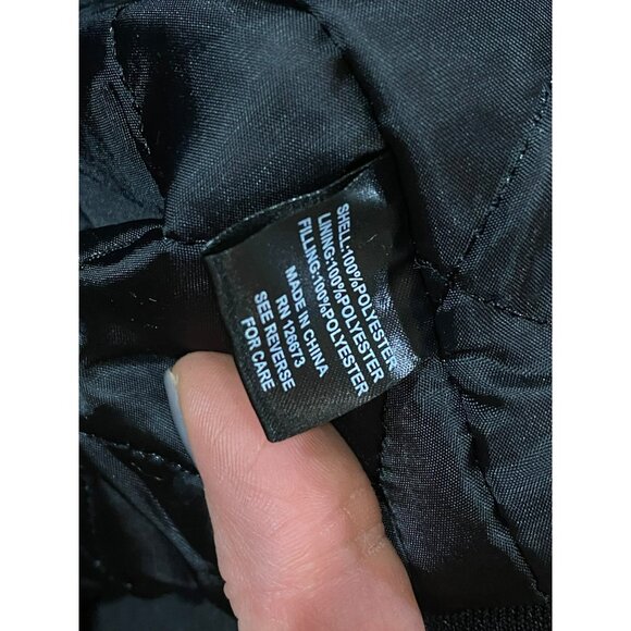 NFL Team Apparel Black Bomber Jacket Quilted Interior Snap-Button Front Fits Men - Picture 7 of 8